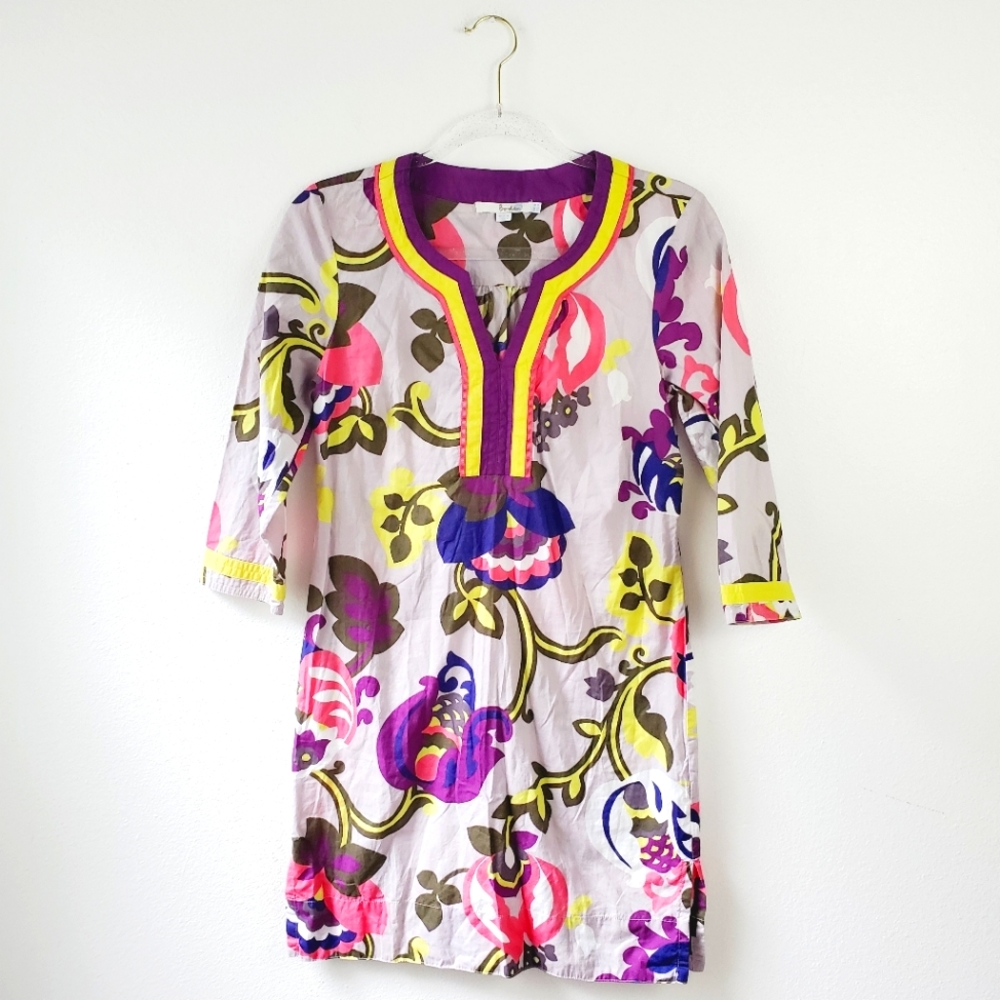 Boden Bright Lotus Floral Kaftan Tunic Dress 4